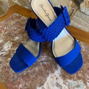 Blue slip on shoes